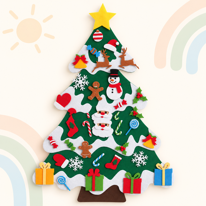 DIY Felt Christmas Tree — Snowy Tree & Decorations