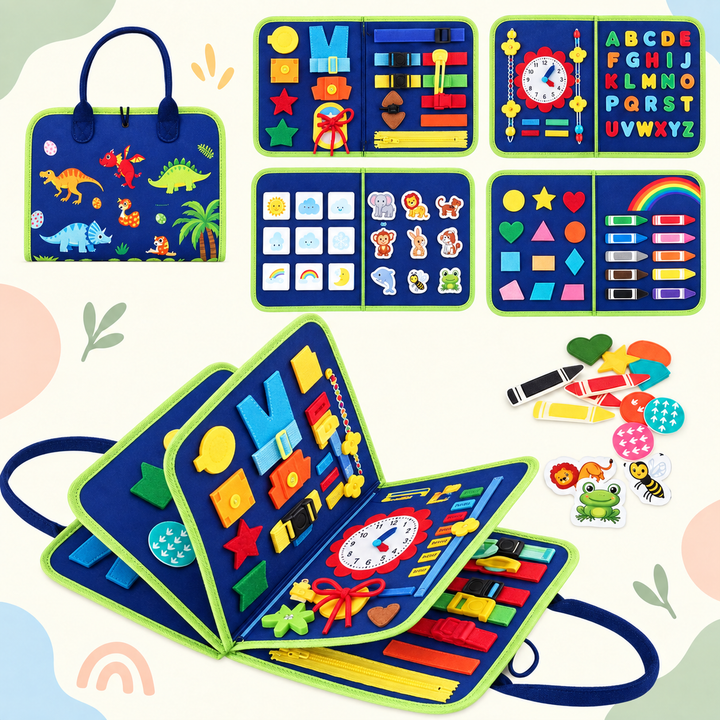 Little Explorer Felt Busy Board with Buckles & Zipper
