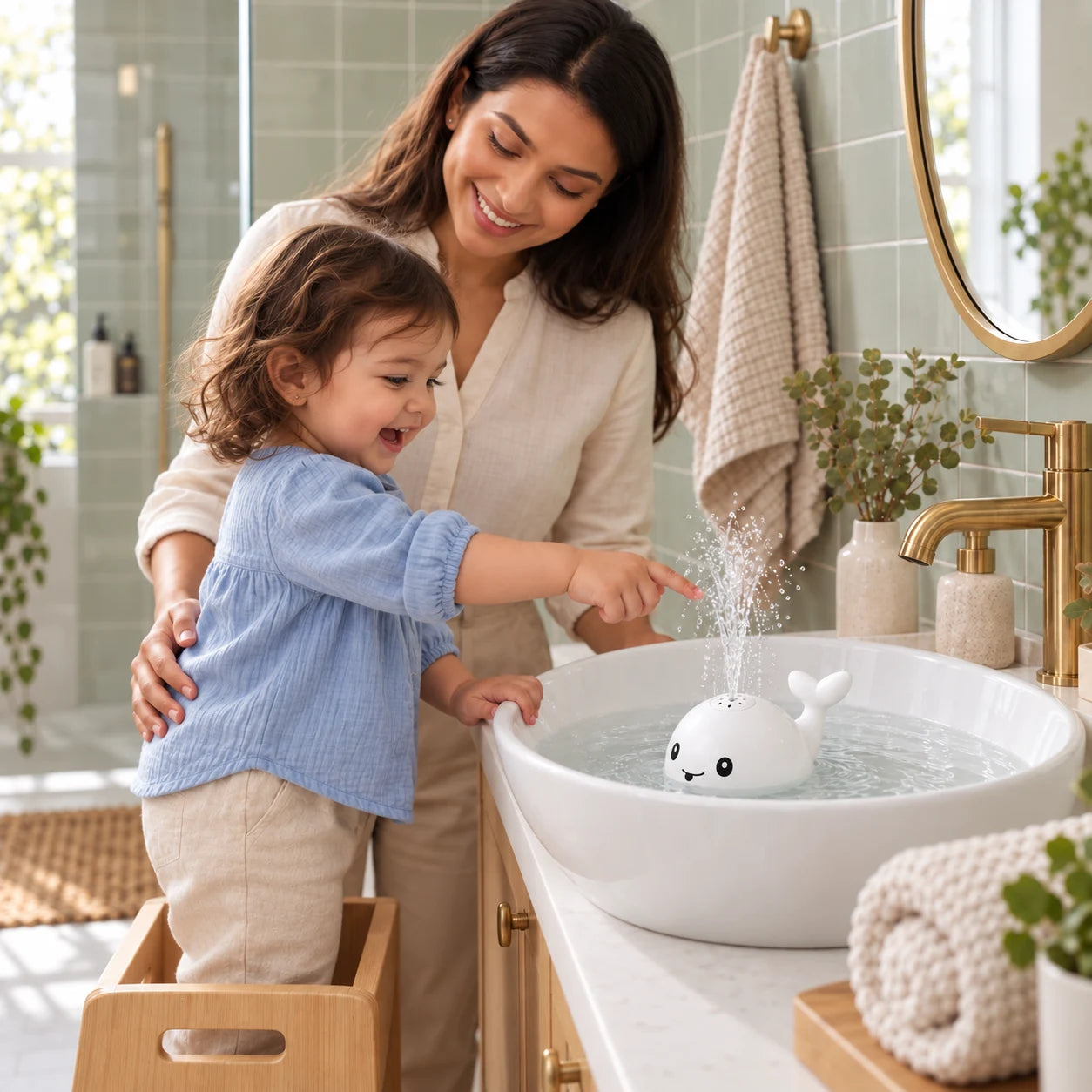 Shared family time with Electric Spraying Whale Bath Toy with Lights